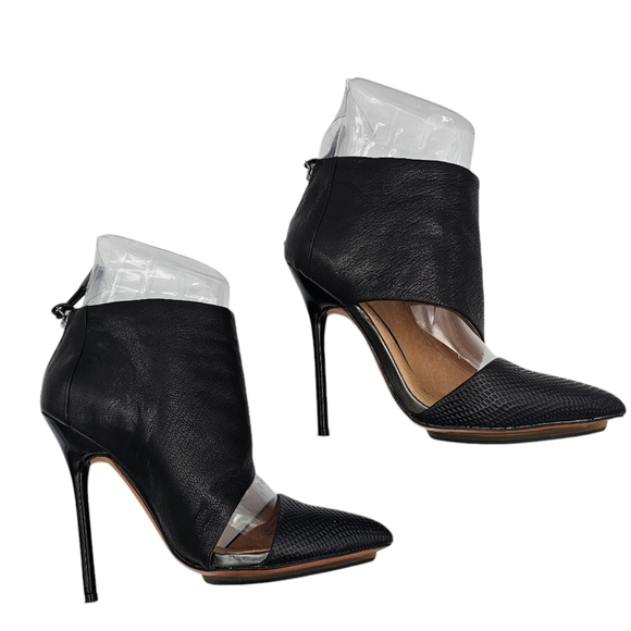 L.a.m.b Theo Swoop Front Black Pointy Heels Ankle Women's Size 6.5 - Picture 8 of 12